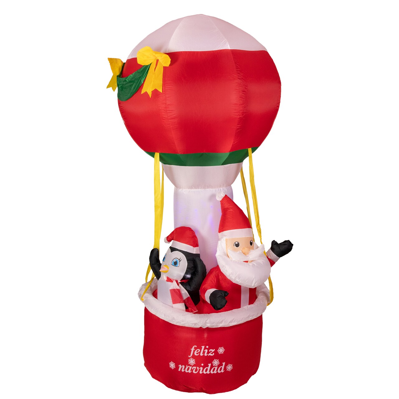 Northlight 8&#x27; Lighted Inflatable Feliz Navidad Hot Air Balloon Outdoor Christmas Decoration